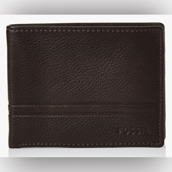 Fossil Black Card Holder with Yellow Accent - Picture 1 of 12